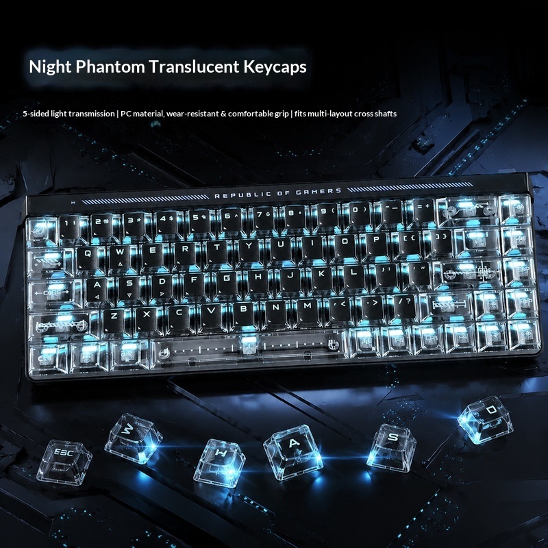 Gaming Accessories White - Şeffaf Arka Aydınlatmalı Tuş Başlıkları OEM